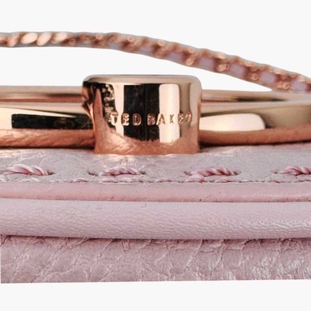Ted Baker Maddie Circle Leather Crossbody Bag Pink Rose Gold Ring Handle NWT - Picture 8 of 14